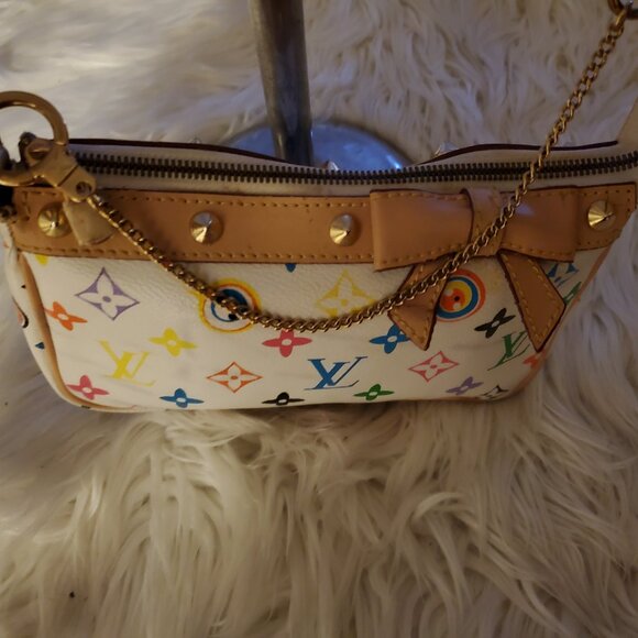 Louis Vuitton Multi-Color Monogram Pochette (20+ years Old).WITHOUT CHAIN M92192 - Picture 3 of 6